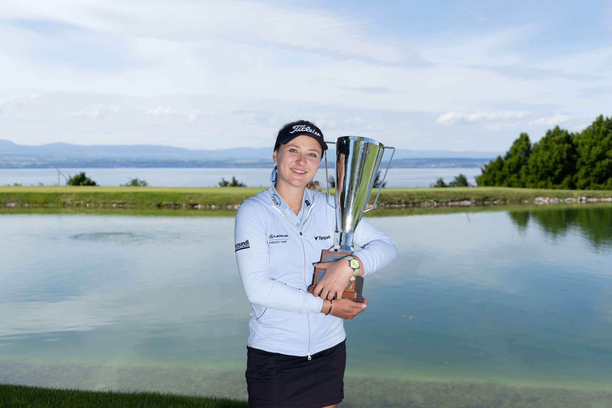 Sara Kouskova of the Czech Republic with her trophy